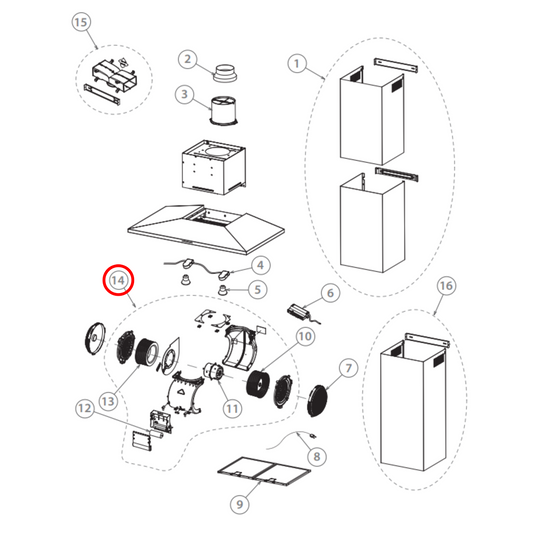 792432 Fisher & Paykel Rangehood Motor Assembly