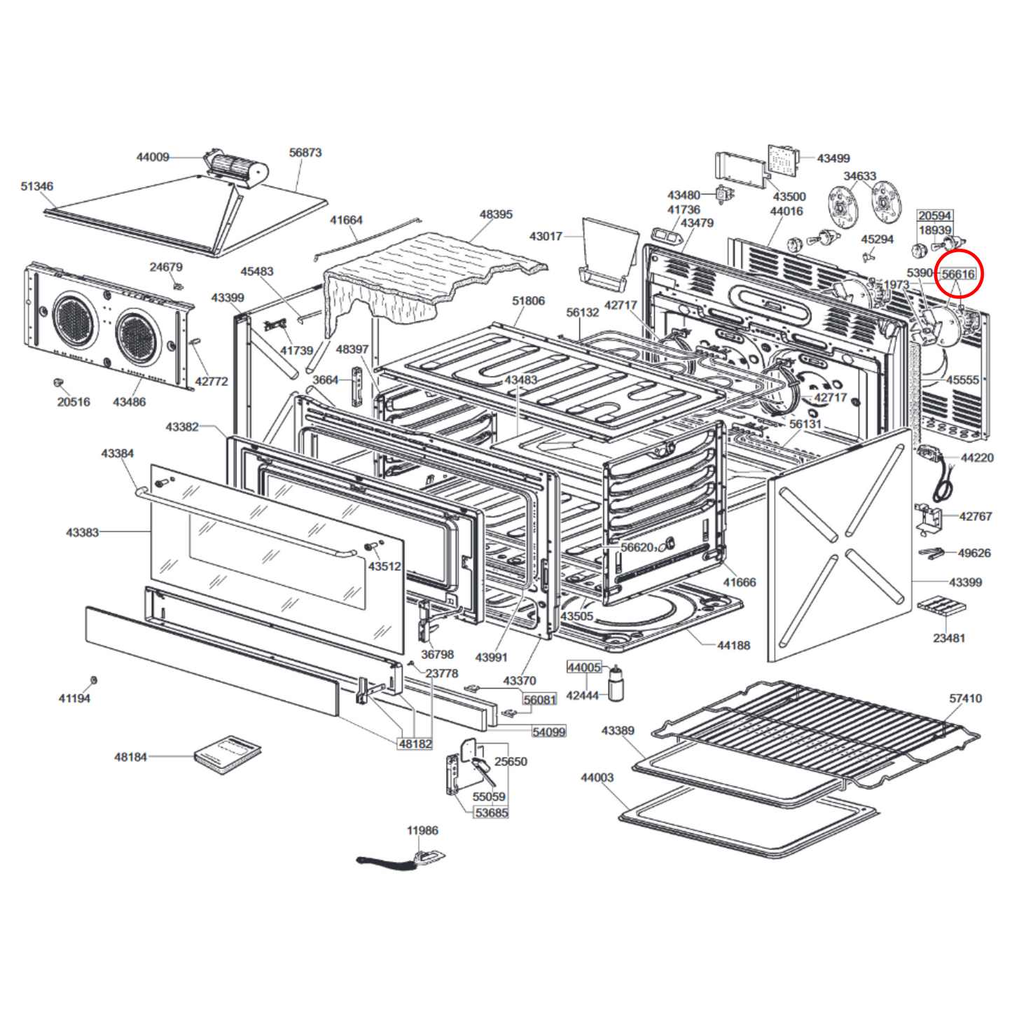 795210620 Omega, Smeg Oven Fan Motor - OVK03