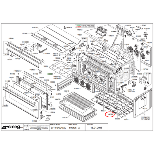 806890867 Smeg Oven Bottom Heating Element