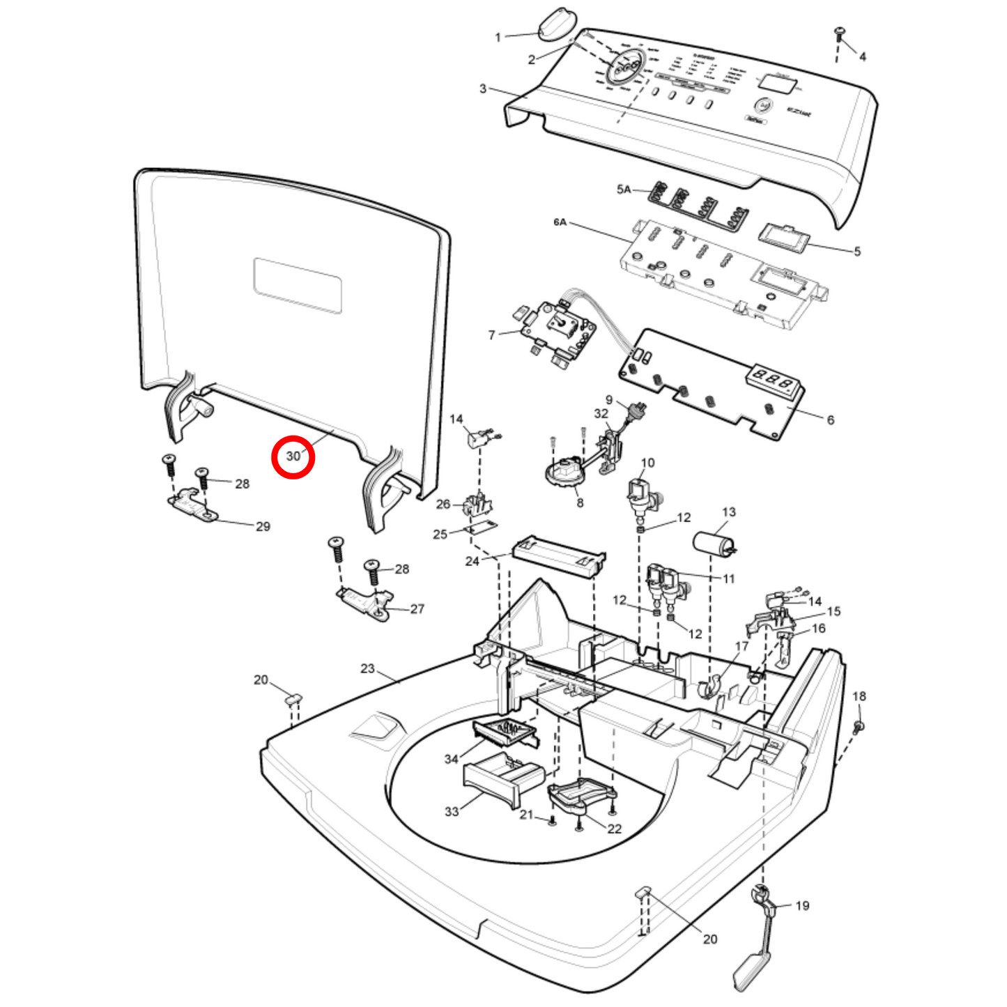 807274001 Simpson Washing Machine Lid Assembly - 119428900