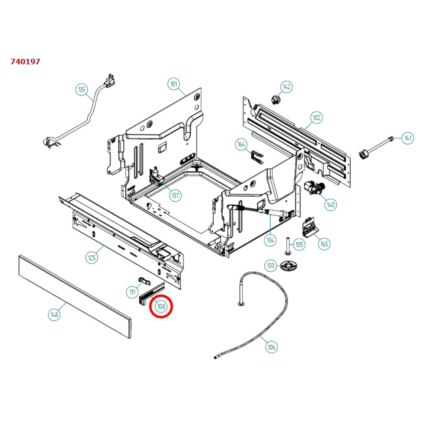 810537 Asko Dishwasher Base Cover Bracket - 908075