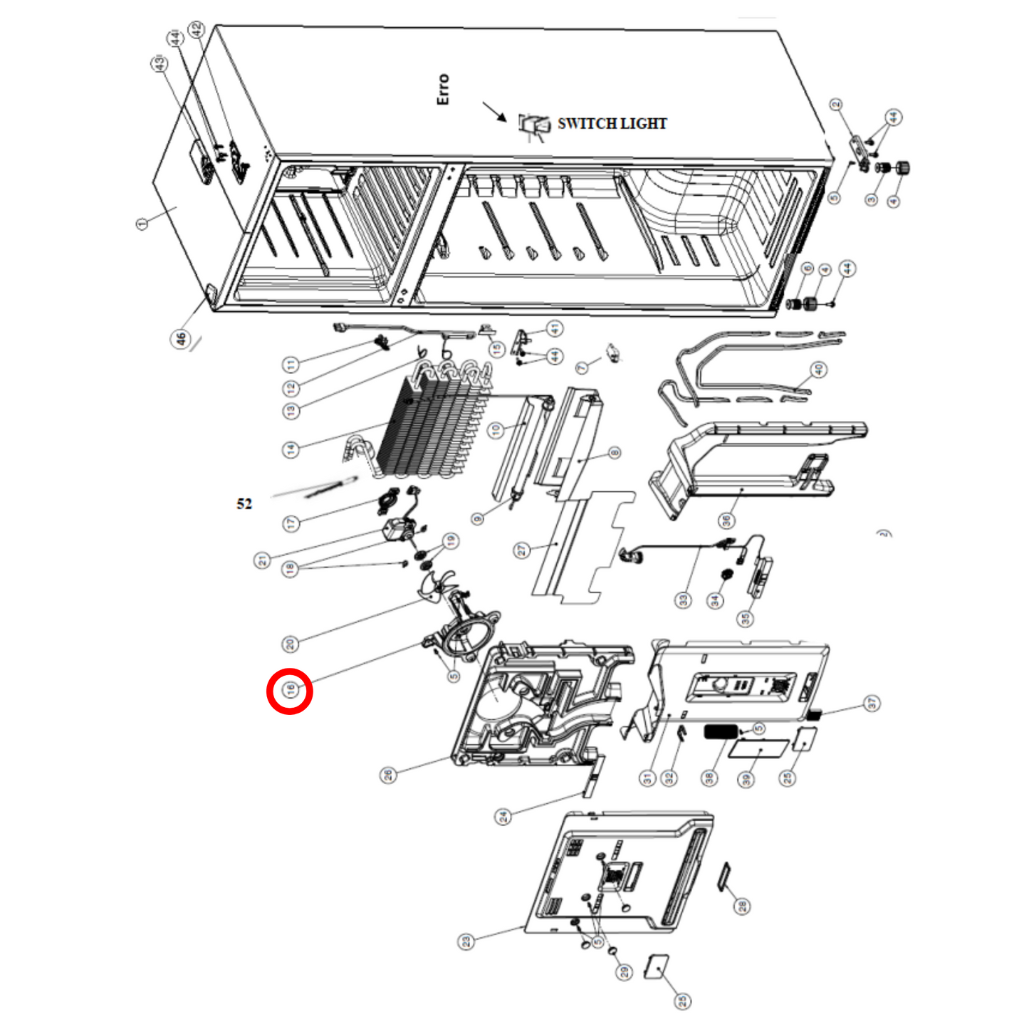 8119744012 Kelvinator, Westinghouse Fridge Fan Shroud - 811974401