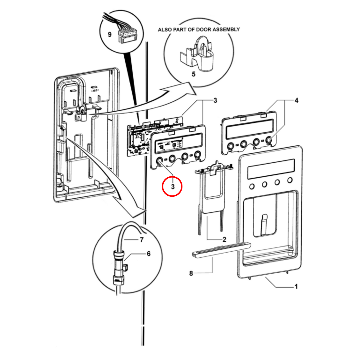 814857P Fisher & Paykel Fridge Display PCB Board