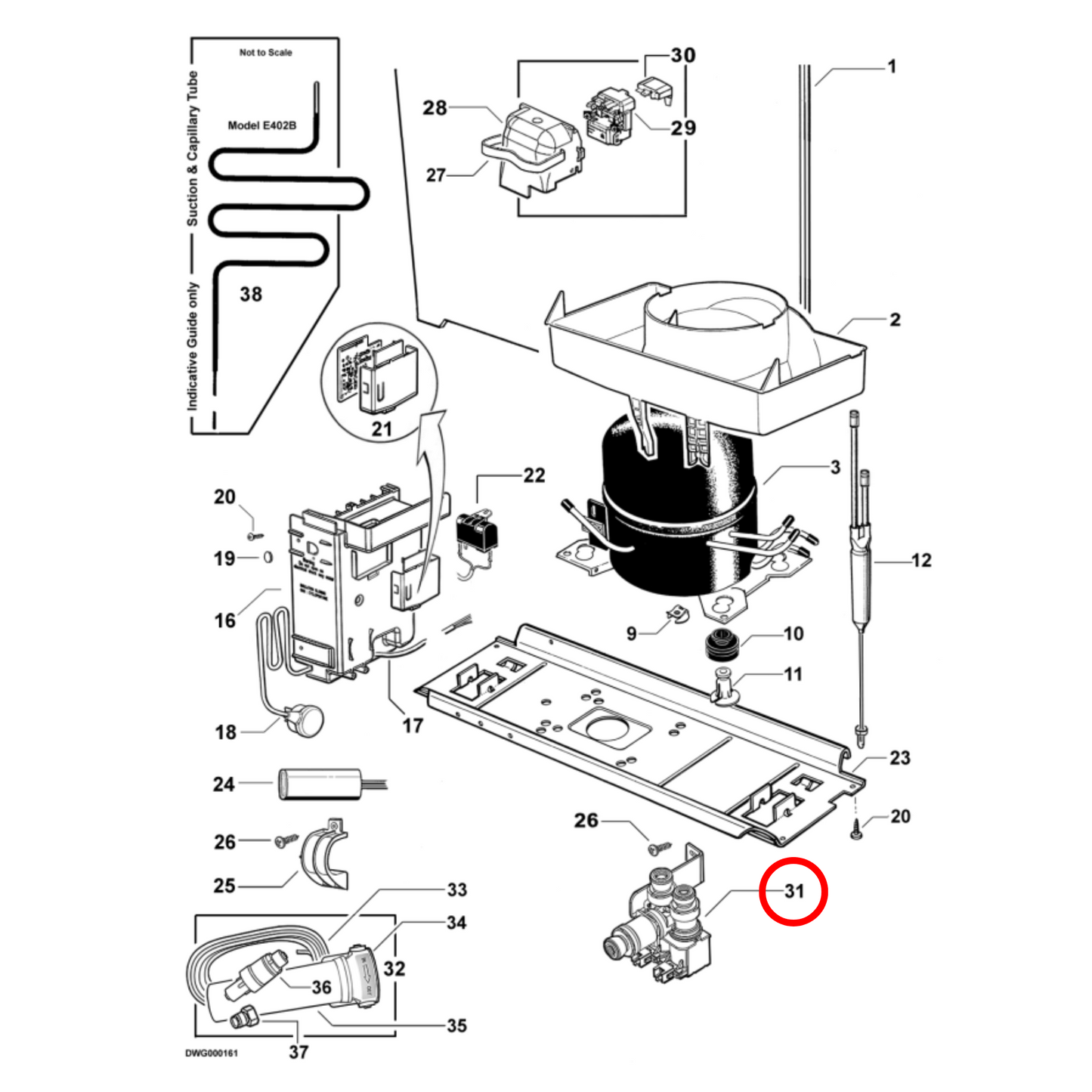 814859 Fisher & Paykel Fridge Dual Water Valve