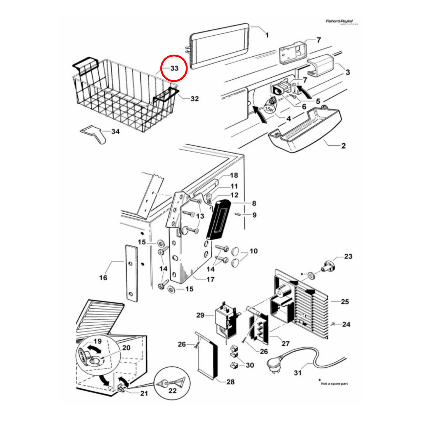 815840 Fisher & Paykel Fridge Chest Freezer Basket