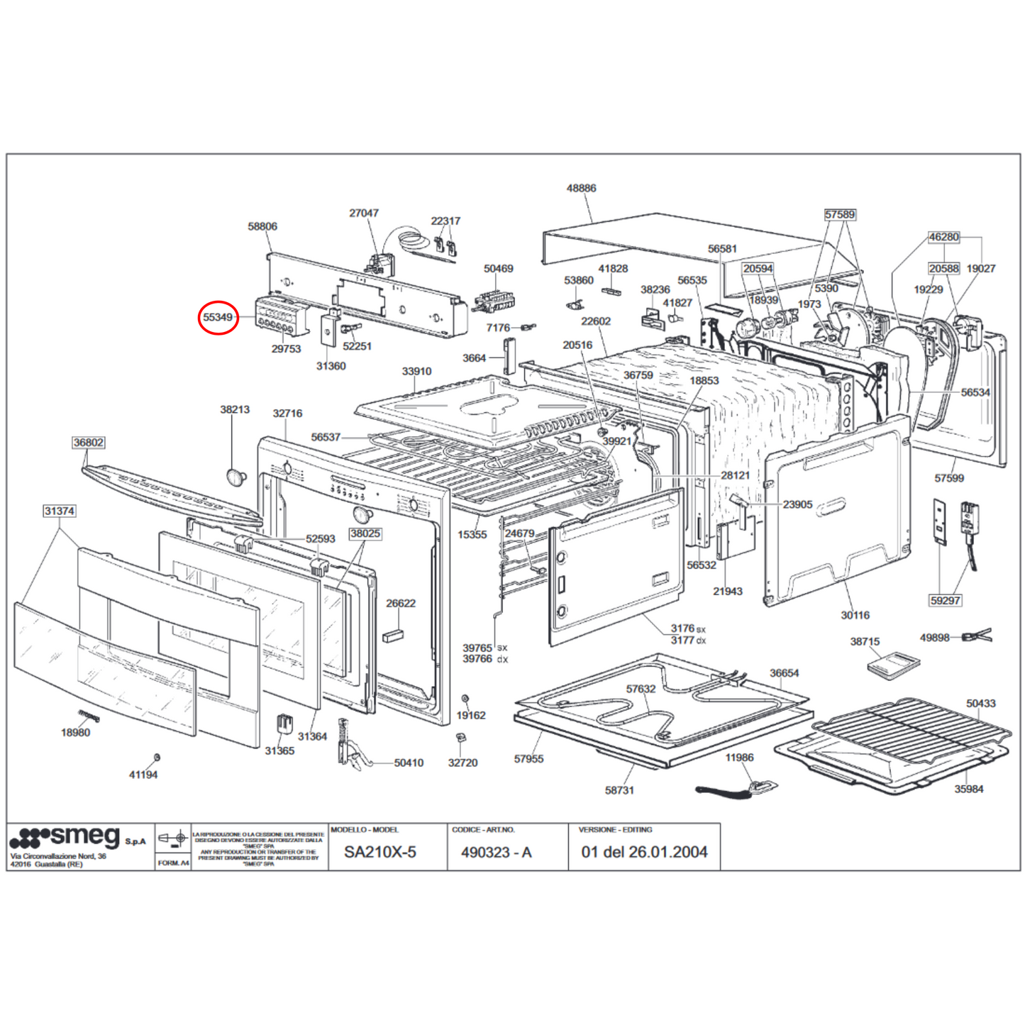 816290315 Smeg Oven Electronic Programmer Clock - 816290063