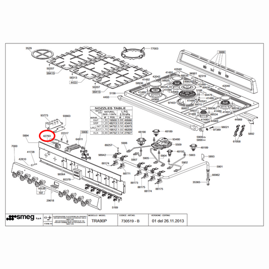 818730616 Omega, Smeg Oven Thermostat 14A 60-298C