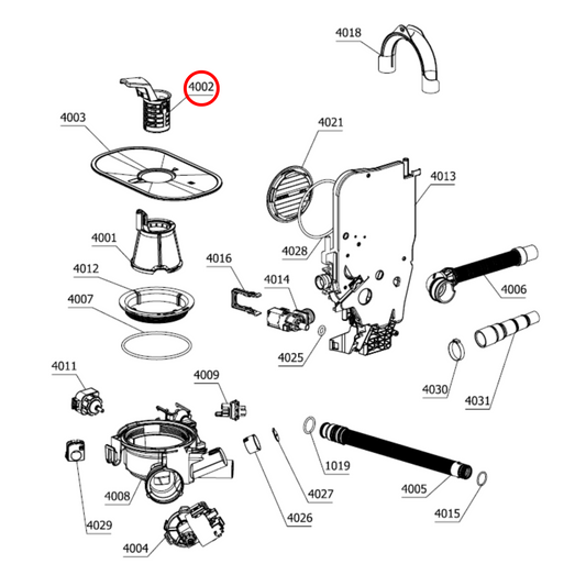 819538 Asko Dishwasher Strainer Filter