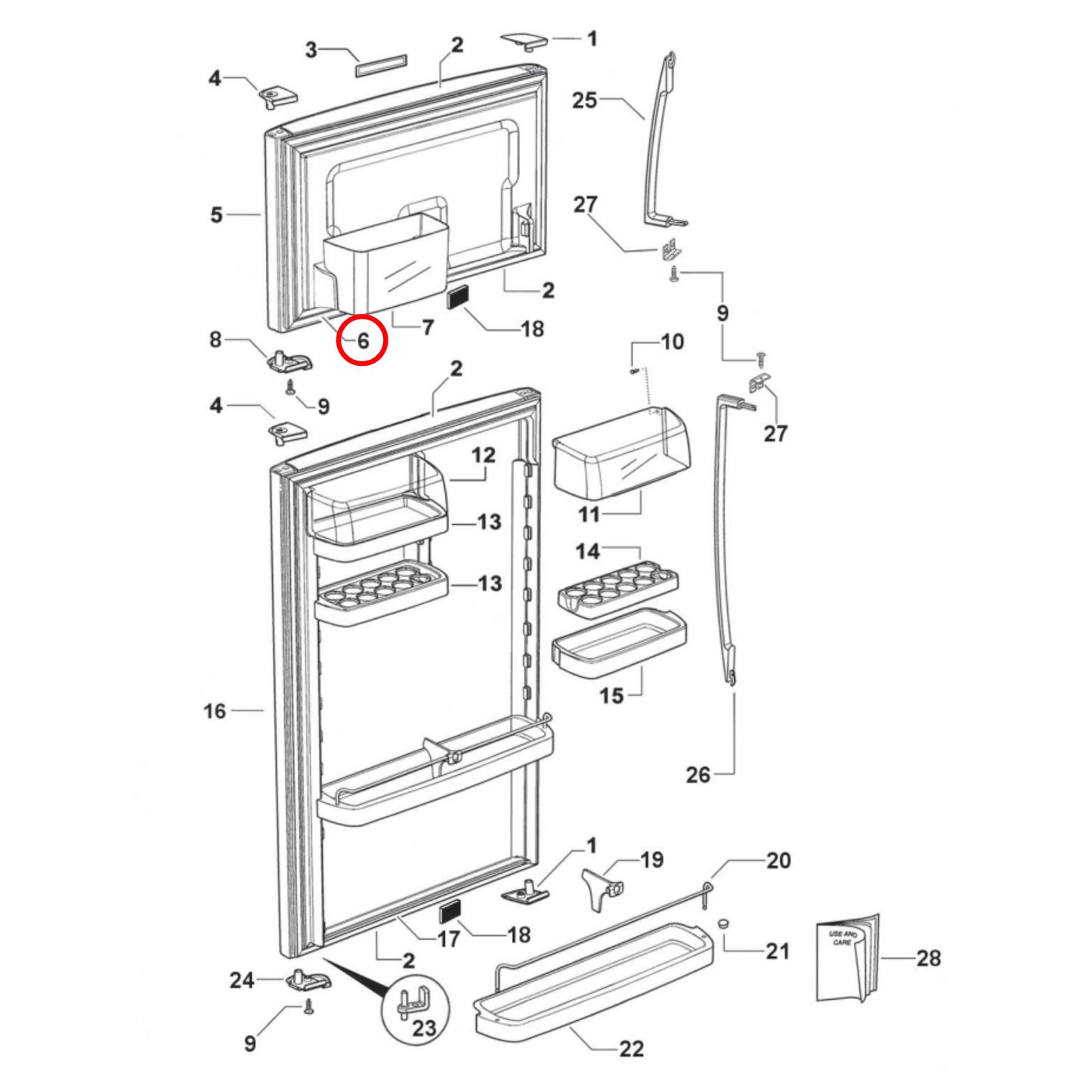 819823P Fisher & Paykel Fridge Freezer Door Seal