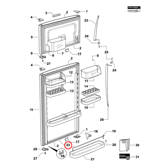 819824P Fisher & Paykel Fridge Door Seal