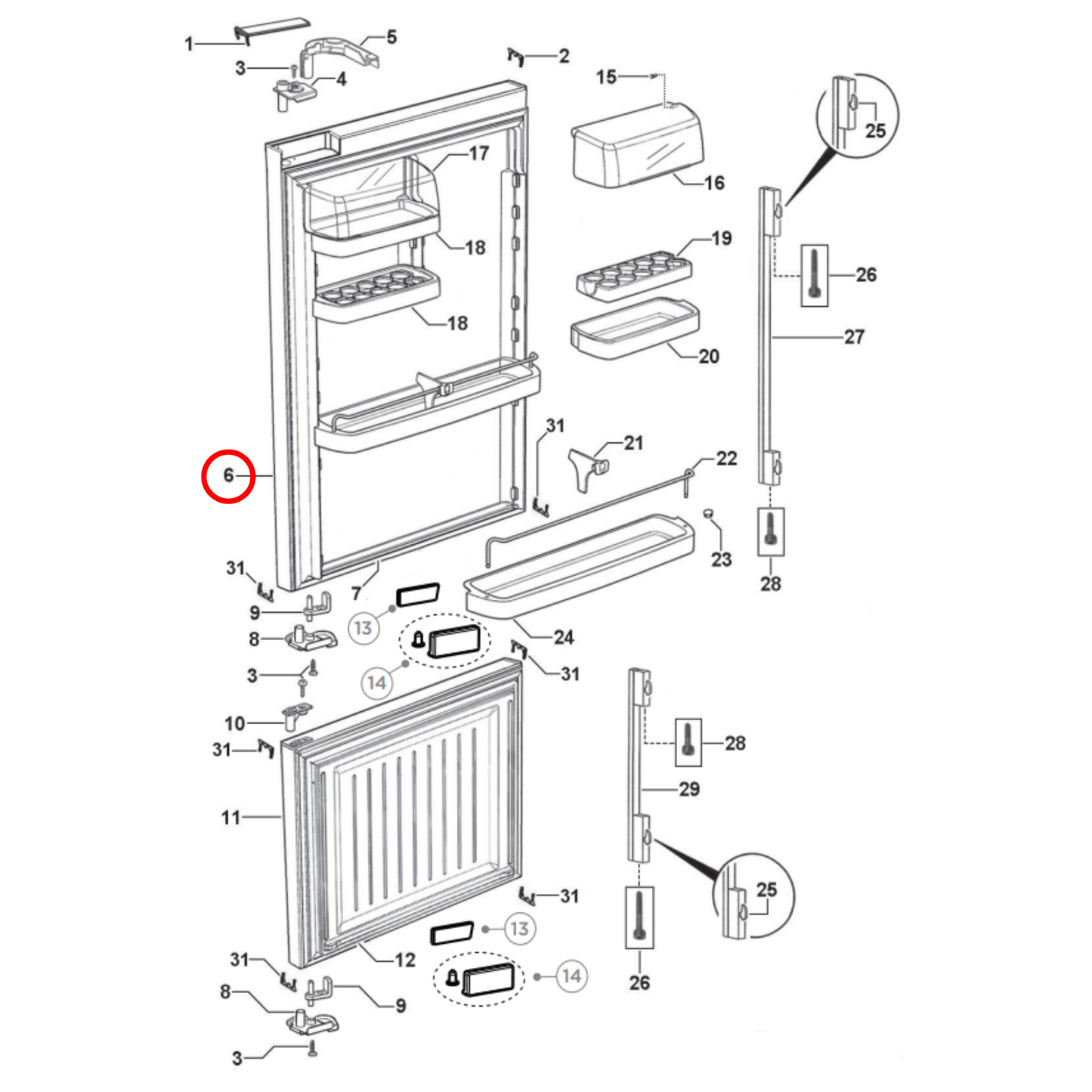 819826P Fisher & Paykel Fridge Door Seal 665Mm X 990Mm