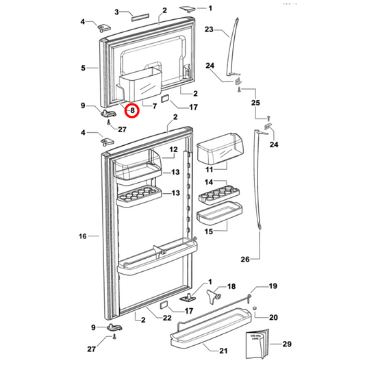 819827P Fisher & Paykel Fridge Freezer Door Seal - 883728P