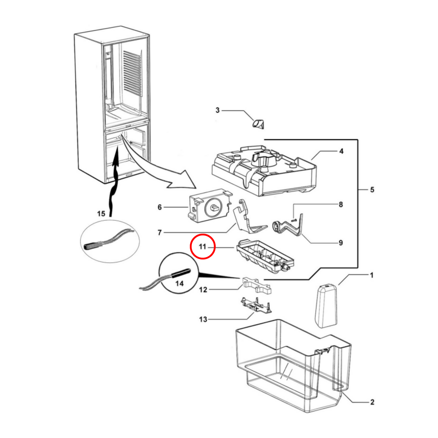 820841 Fisher & Paykel Fridge Auto Ice Tray - RF522ADUSX4