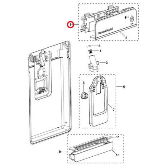 821509P Fisher & Paykel Fridge Water Display Module PCB