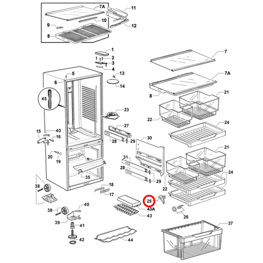 836586 Fisher & Paykel Fridge Skid Tray Left Hand