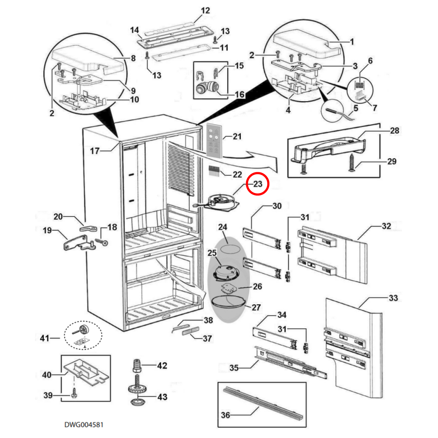 848320P Fisher & Paykel Fridge (Freezer) Fan 3W