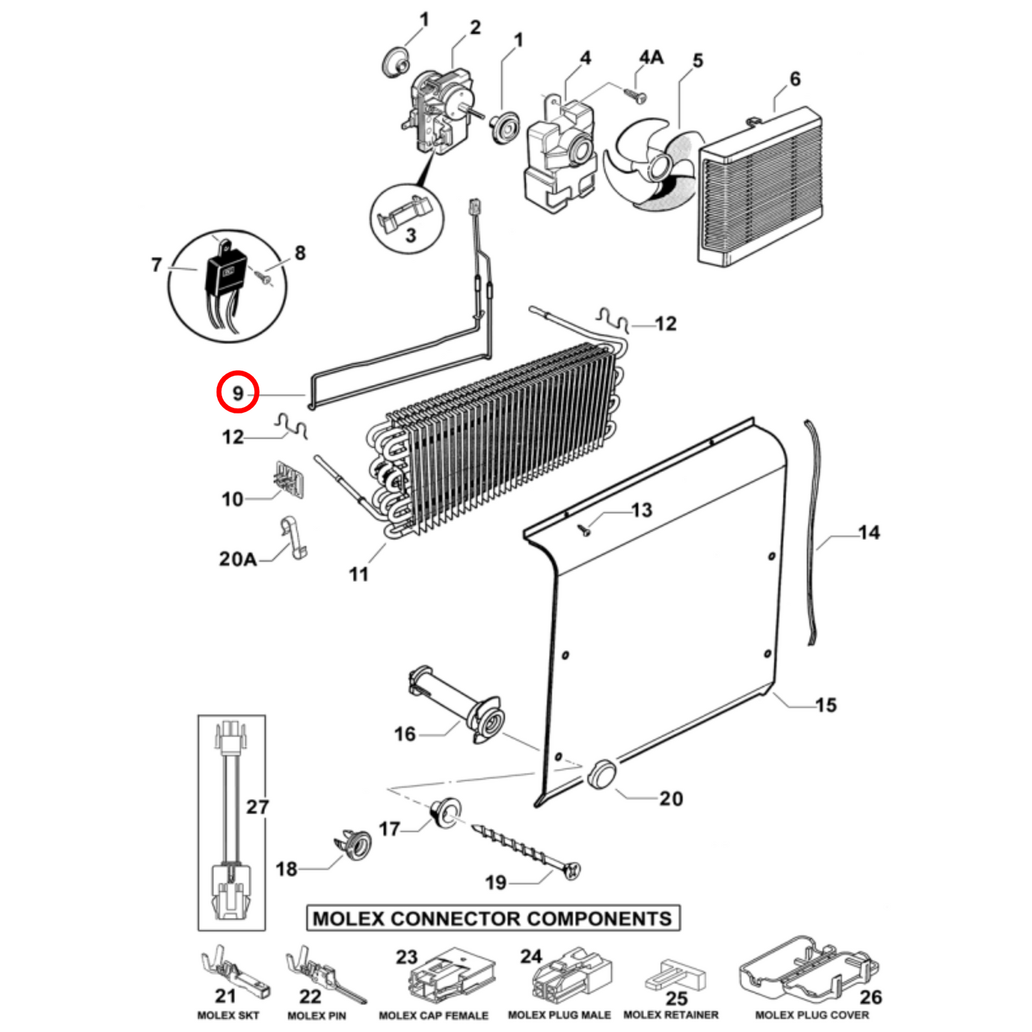 855387P Fisher & Paykel Fridge Defrost Heating Element