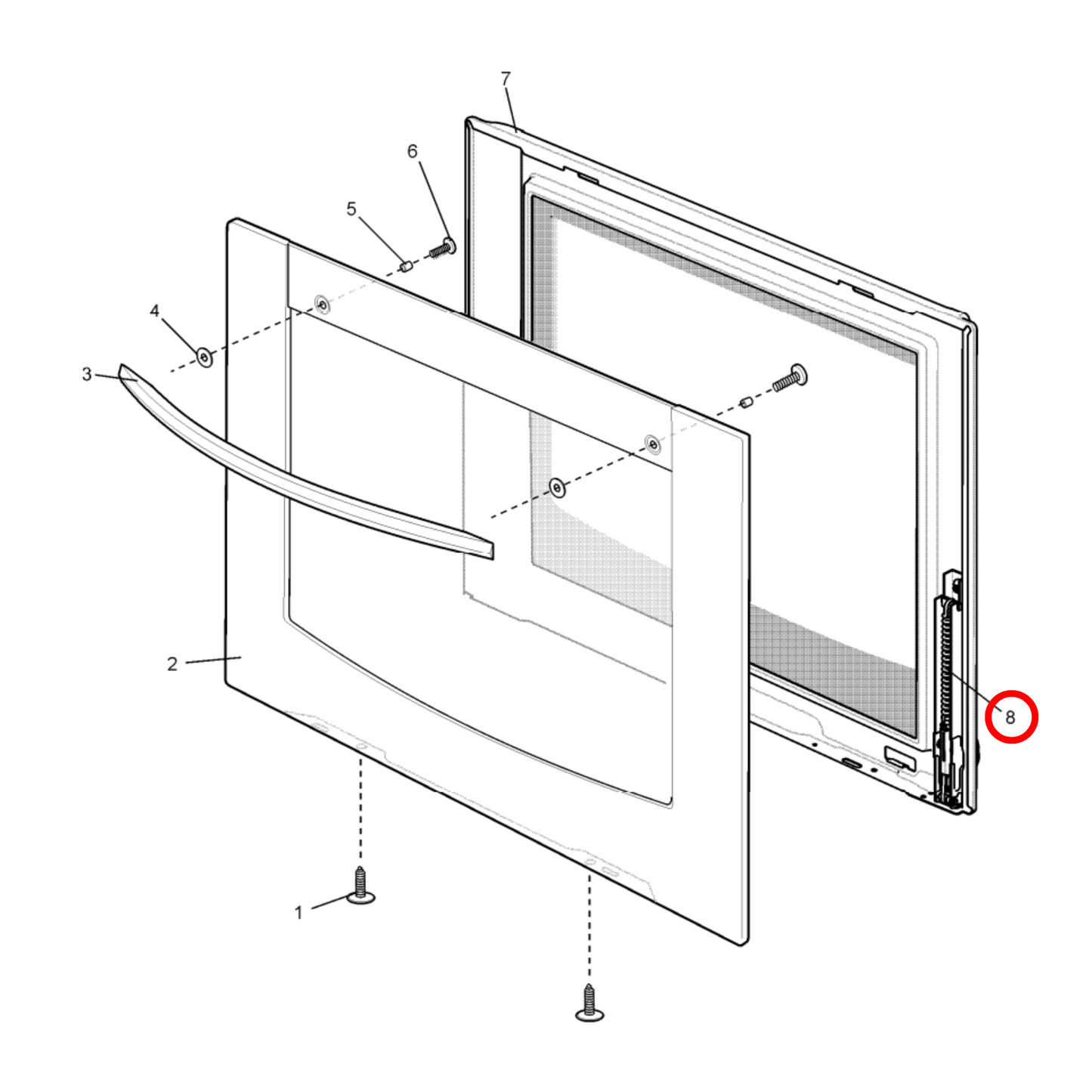 85800450010815 Westinghouse Oven Door Hinge (Each) - 0045001081