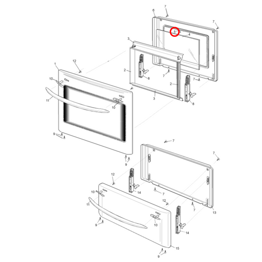 85801880022420 Simpson, Westinghouse Oven Inner Door Glass Seal - 0188002242