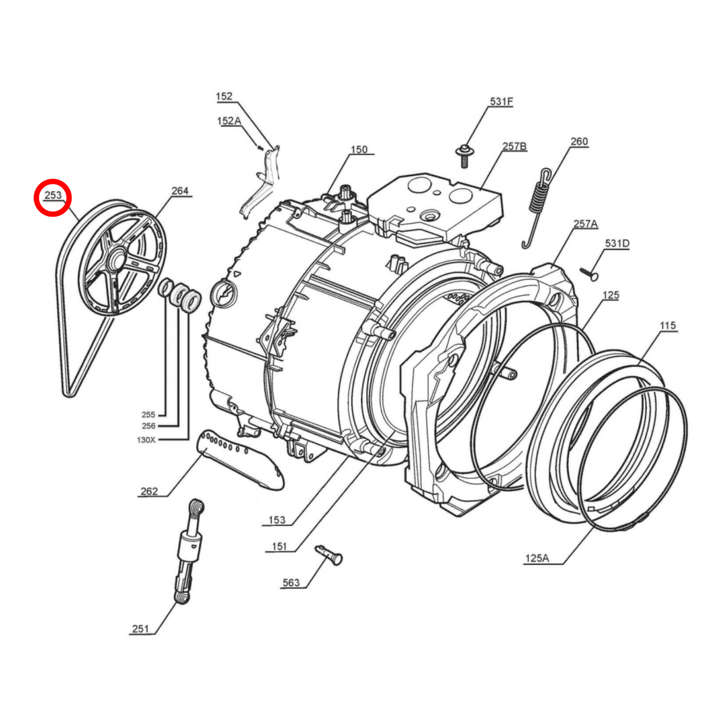 8581323531203 AEG Washing Machine V Drive Belt - 5PJE1196