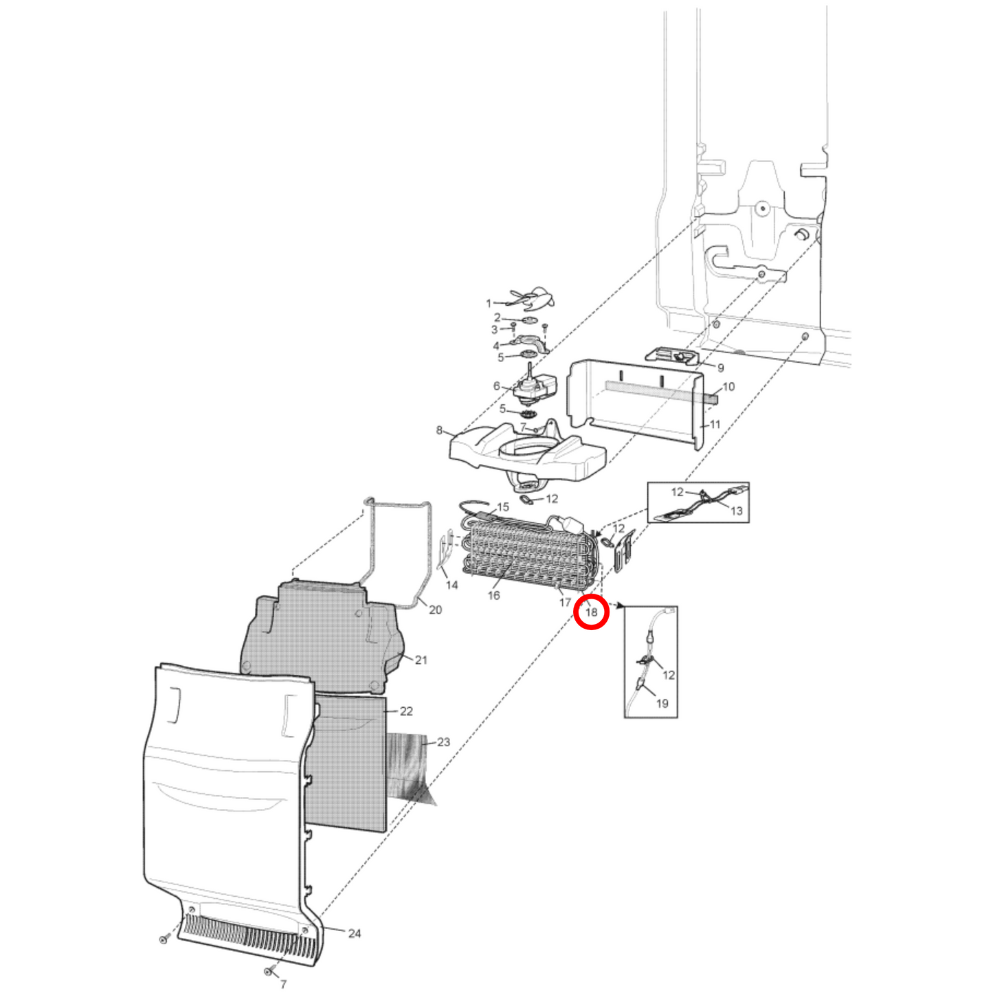 85814452307 Westinghouse Fridge Defrost Heater 450W Double Pass - 1445230, RF109D