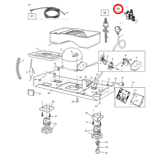 85814605896 Electrolux, Westinghouse Fridge Dual Water Valve - 1460589