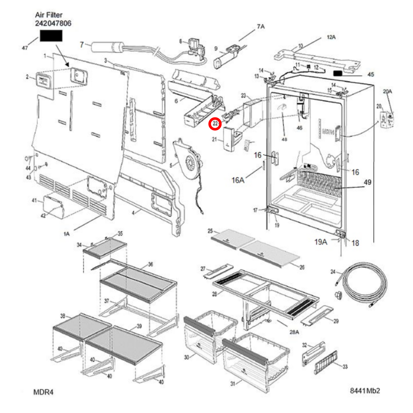 8582432976073 Electrolux Fridge Ice Maker - 243297607, 4055681250