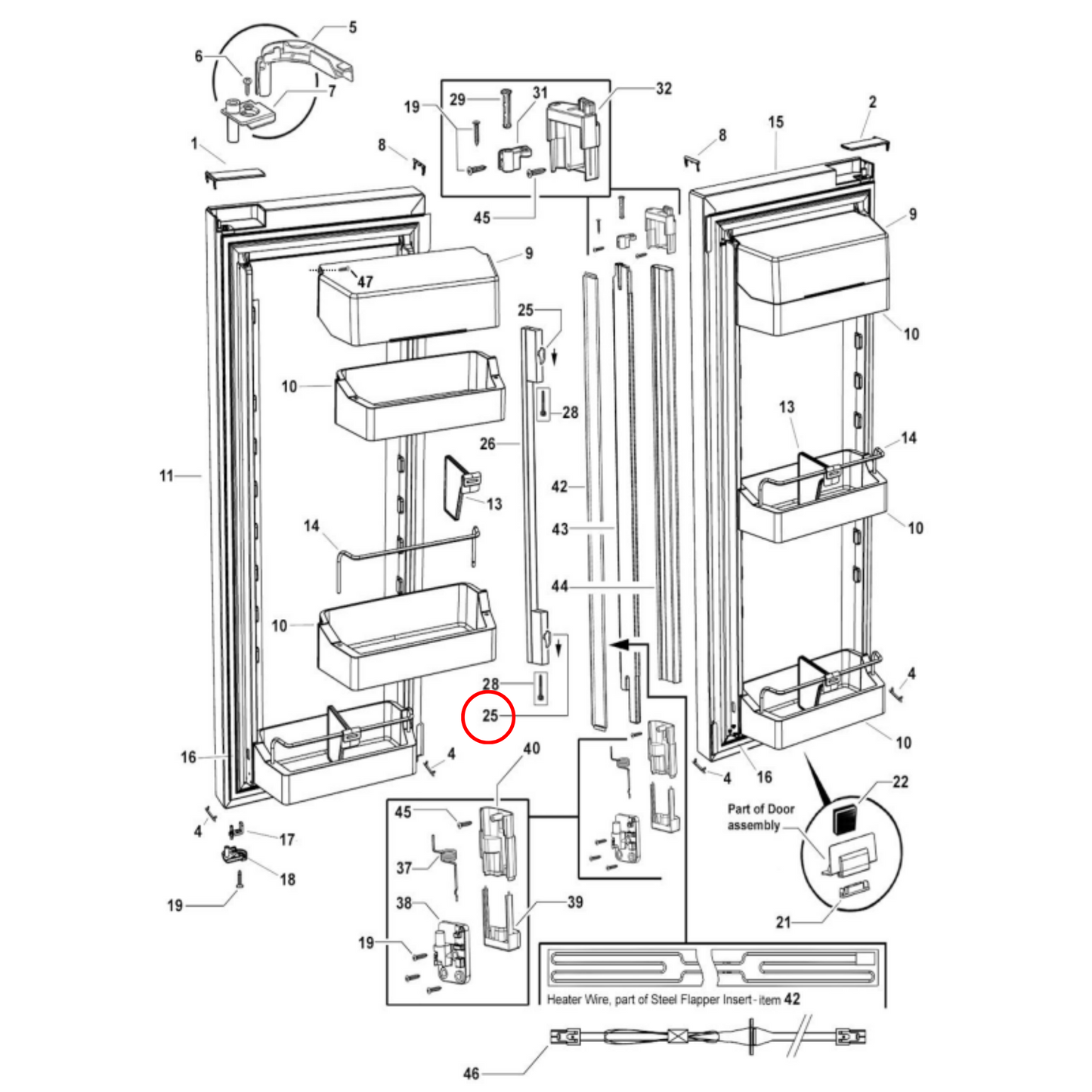 860795P Fisher & Paykel Fridge Handle Flat Kit