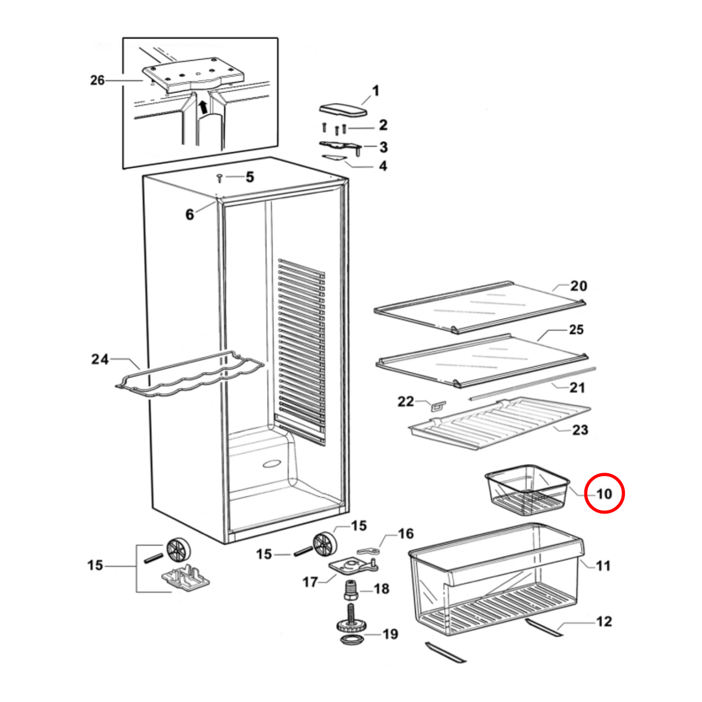 876538 Fisher & Paykel Fridge Veg Crisper Inside Bin