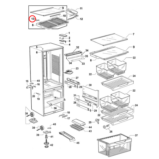 881268 Fisher & Paykel Fridge Shelf Support Bracket