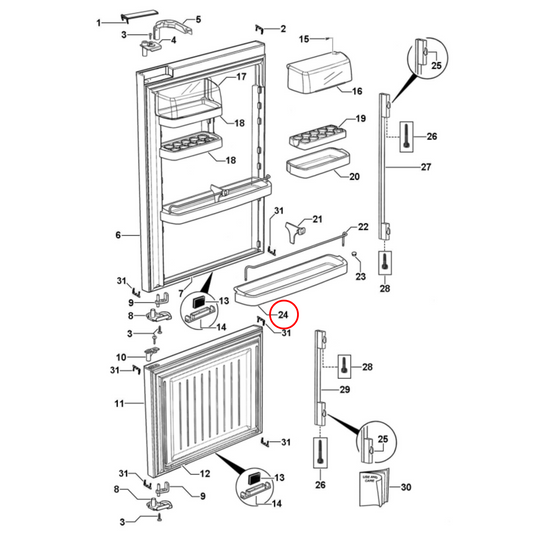 882688 Fisher & Paykel Fridge Large Door Shelf 680Mm Wide Cabinets