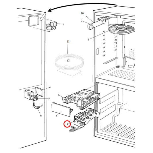 890141991 Electrolux, Westinghouse Fridge Ice Maker - 243297604