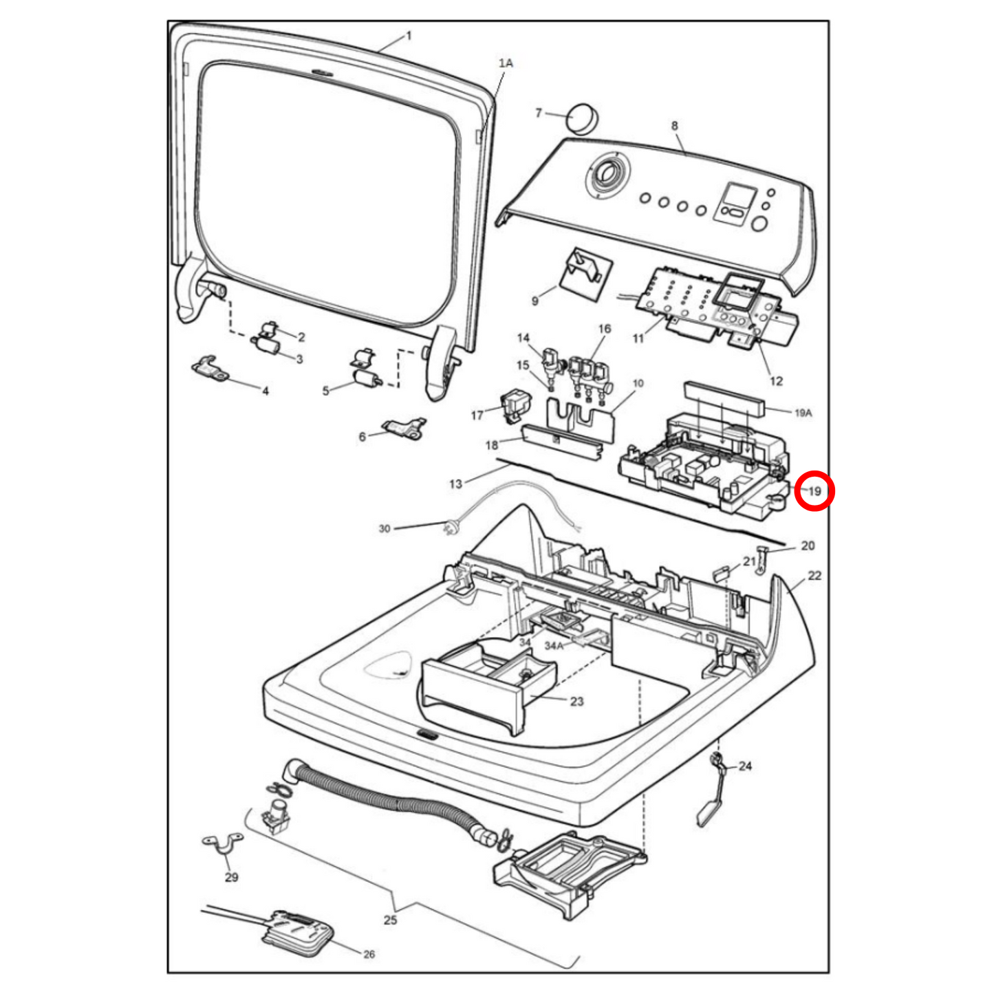 973913041199008 Simpson Washing Machine PCB Control Module - A03739822A