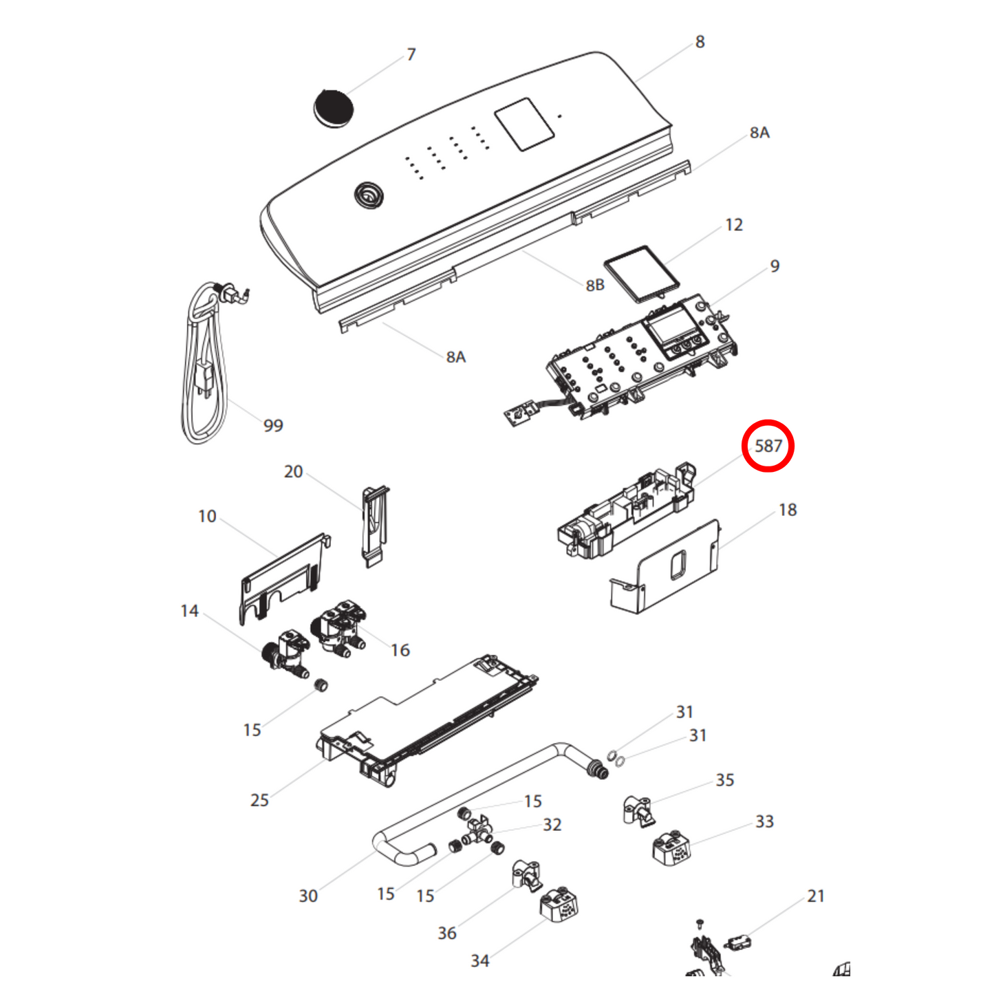 973913041213007 Westinghouse Top Load Washing Machine Main Control PCB