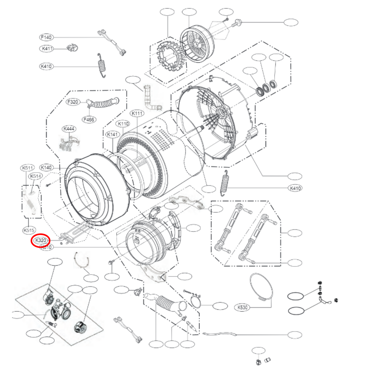 AEG73309905 LG Washing Machine Heating Element 2000W - AEG33121511