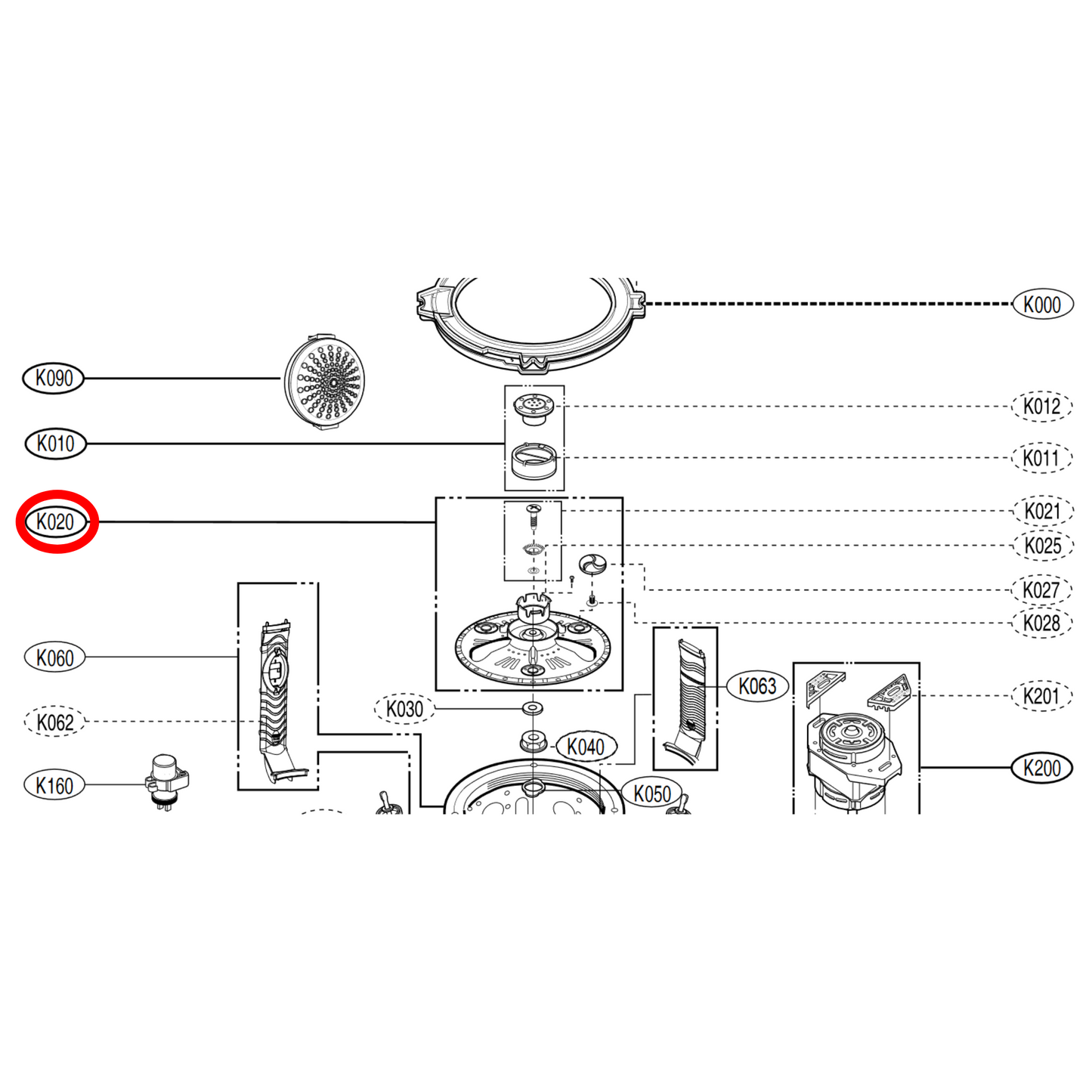 AGZ73090605 LG Top Load Washing Machine Pulsator - AGZ73090601