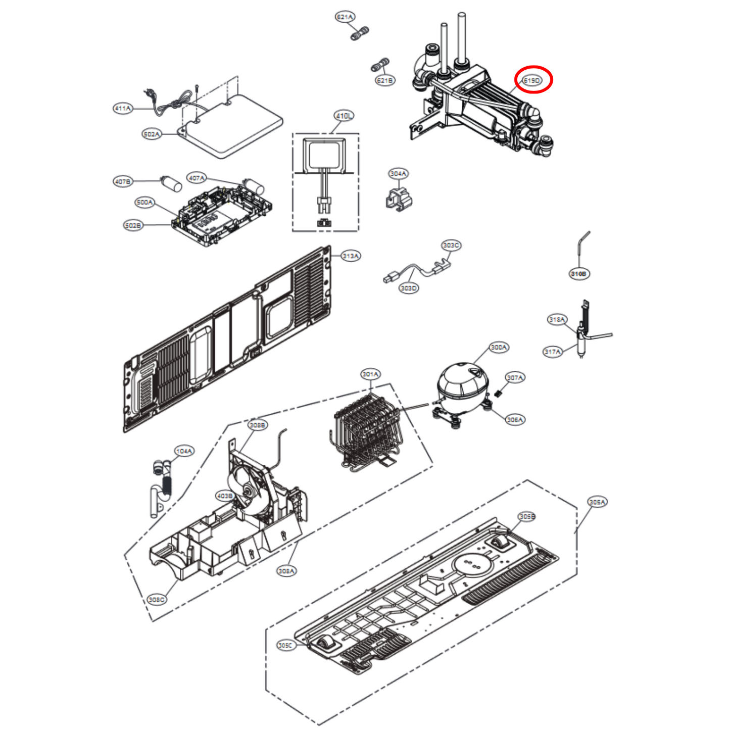 AHA73653605 LG Fridge Water Valve