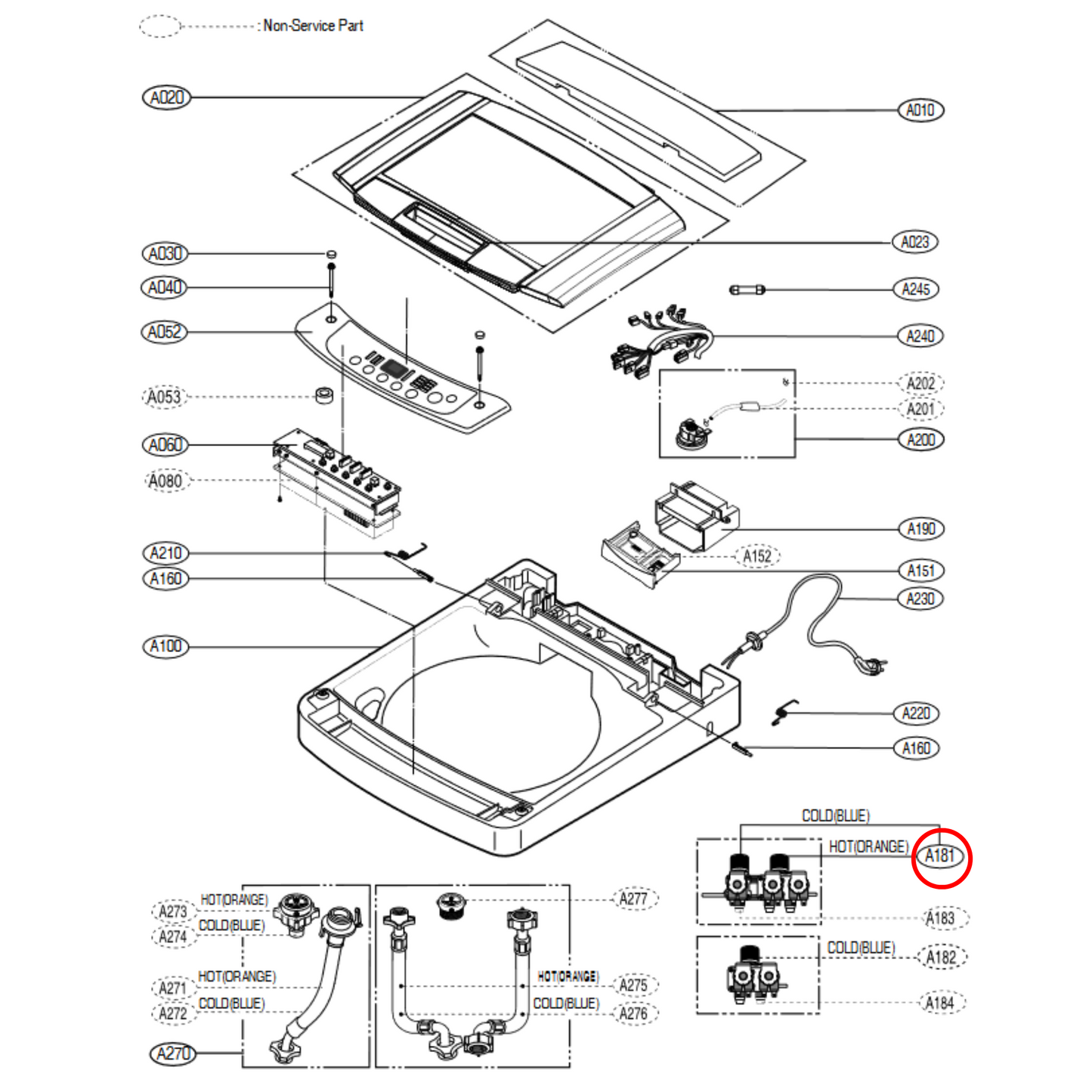 AJU35683606 LG Top Load Washing Machine Dual Inlet Valve