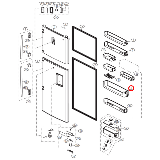 DA63-04792A Samsung Fridge Door Shelf