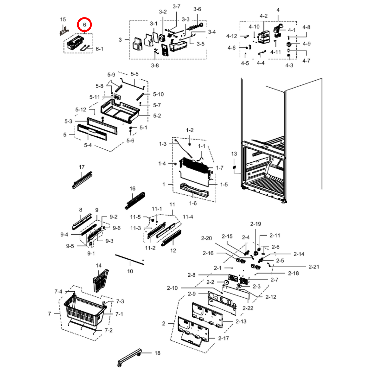 DA97-07592B Samsung Fridge Ice Maker