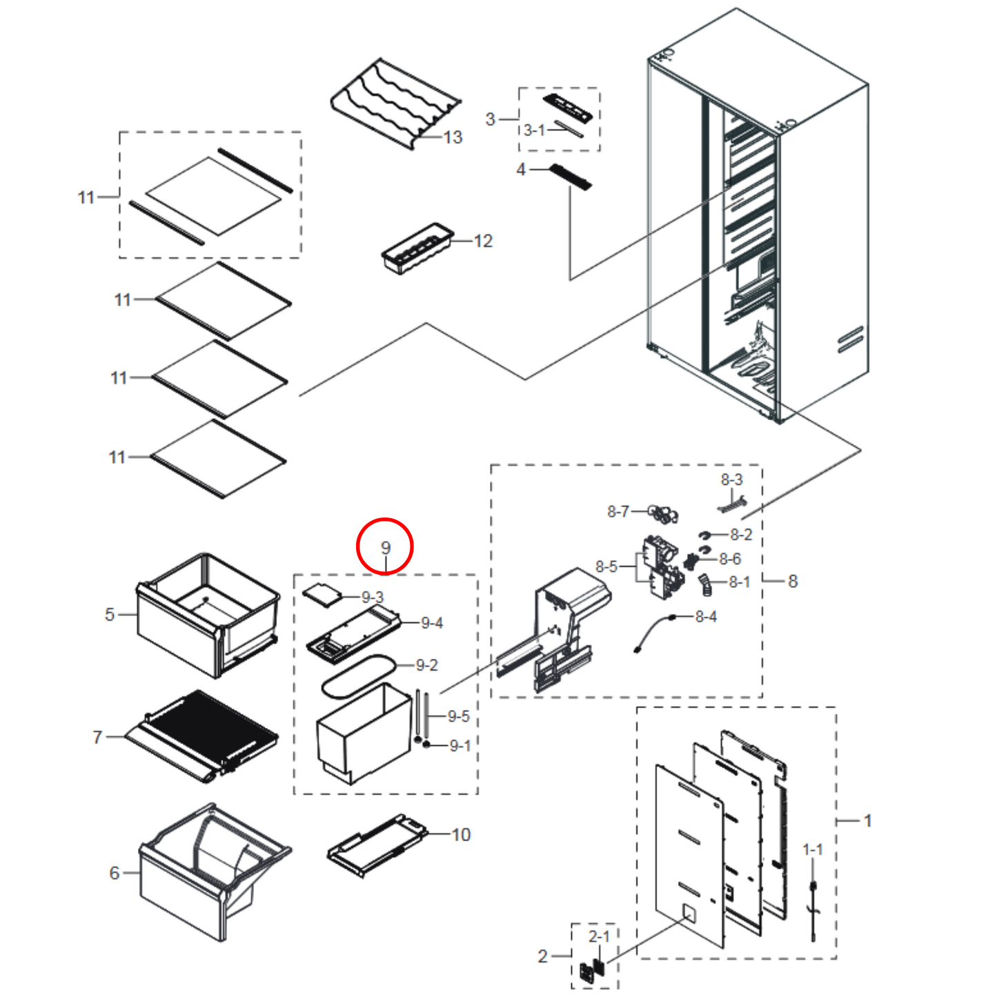 DA97-15758A Samsung Fridge Water Tank