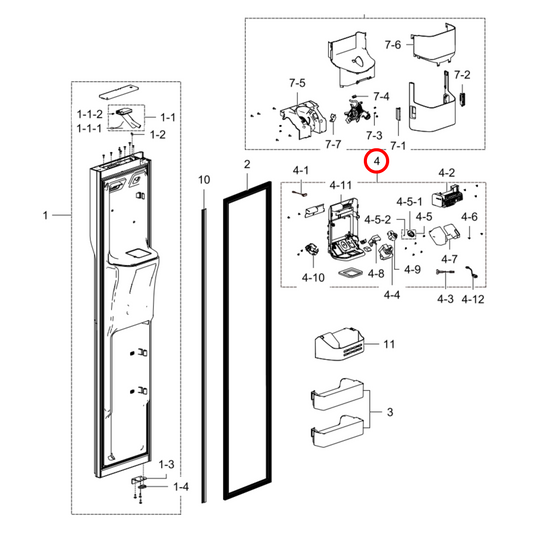 DA97-16295A Samsung Fridge Ice Maker Auger Motor Case Assembly