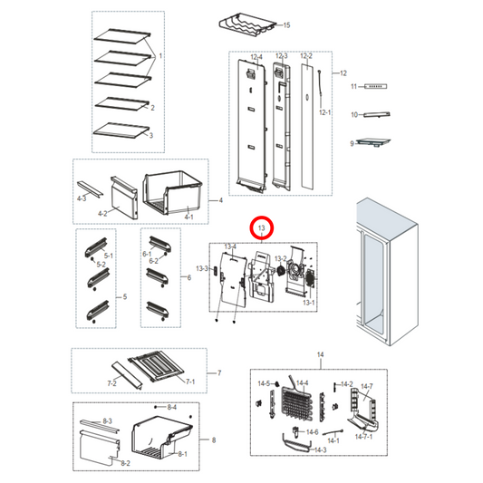 DA97-16949B Samsung Fridge Evaporator Cover