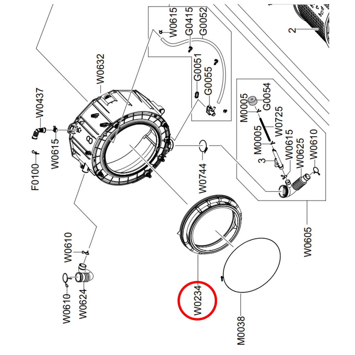 DC64-01602A Samsung Washing Machine Door Seal