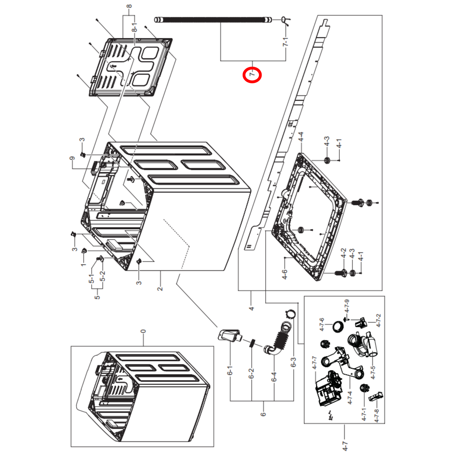 DC97-16979A Samsung Washing Machine Drain Hose