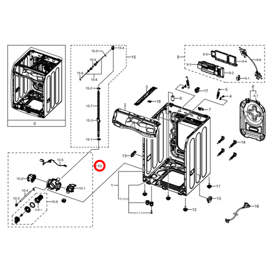 DC97-17999Z Samsung Front Load Washing Machine Drain Pump Dual Assembly