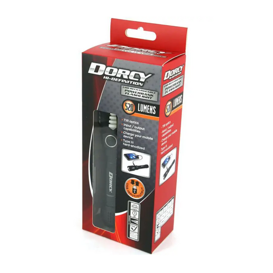 DORD4800 Dorcy 520 Lumen Rechargeable USB Powerbank Torch Black