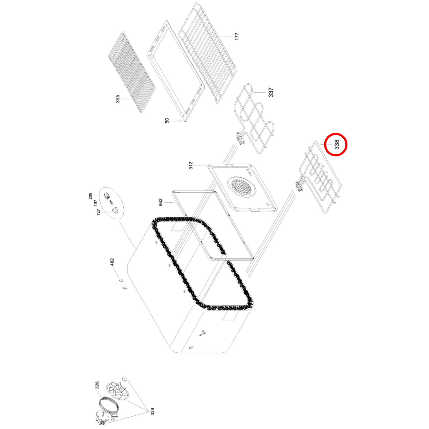 ET482352 Westinghouse Oven Upper Grill Heating Element