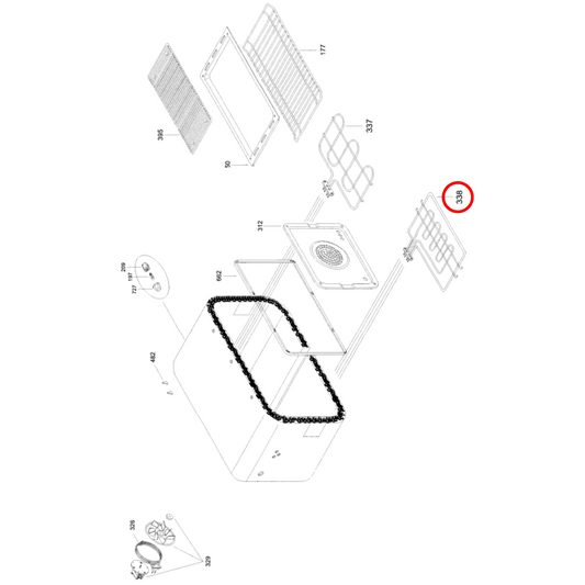 ET482352 Westinghouse Oven Upper Grill Heating Element