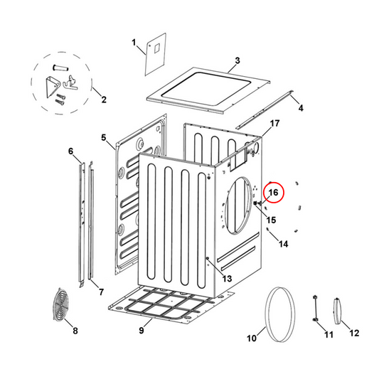 H0020202692 Haier Dryer Door Catch, Strike